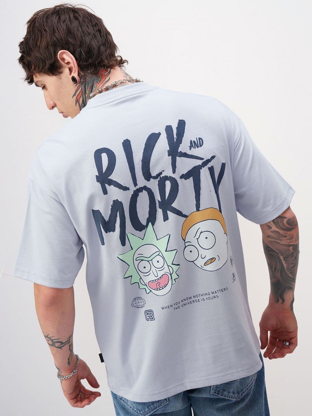 HIGHLANDER Typography Printed Round Neck Drop-Shoulder Sleeves Oversized T-shirt - view 1