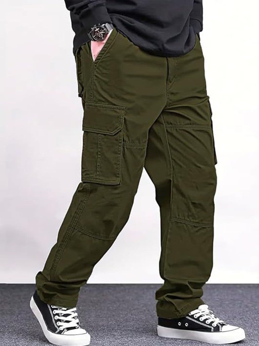 VOGAAN Men Relaxed Loose Fit Cargos Trousers - view 1
