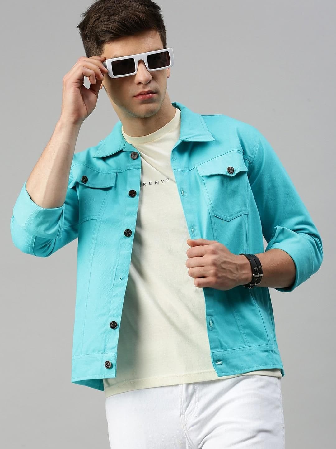 VOXATI Denim Cotton Spread Collar Jacket - view 1