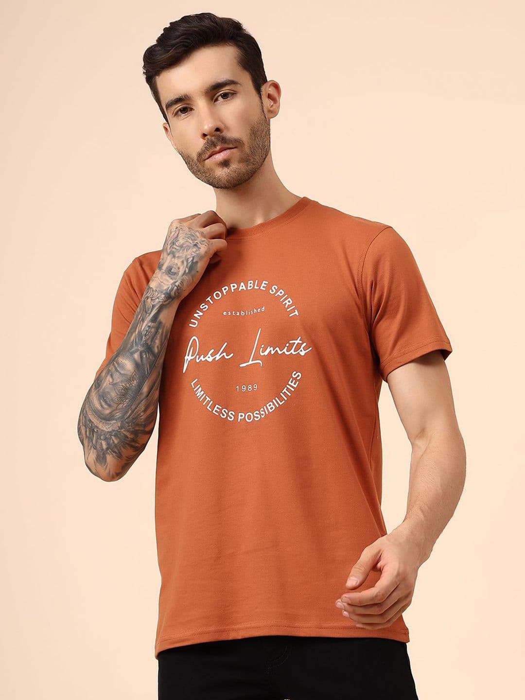 Cantabil Typography Printed Round Neck Short Sleeves Regular Fit T-shirt - view 1