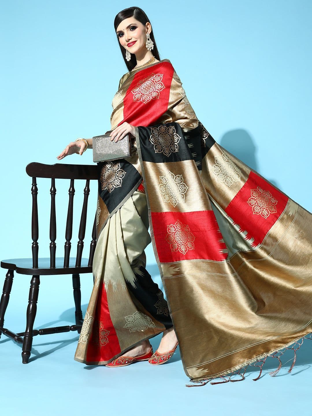 Anouk Rustic Ethnic Motifs Woven Design Banarasi Saree - view 1