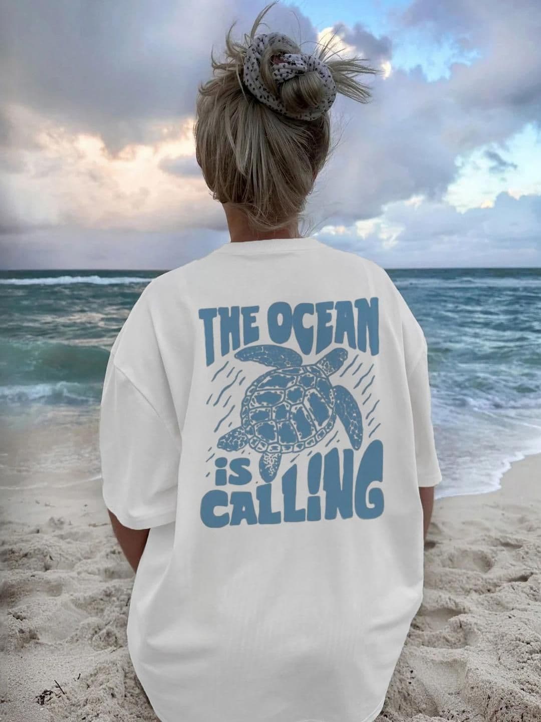 SZN Women Graphic Printed Round Neck Cotton Oversized T-shirt - view 1