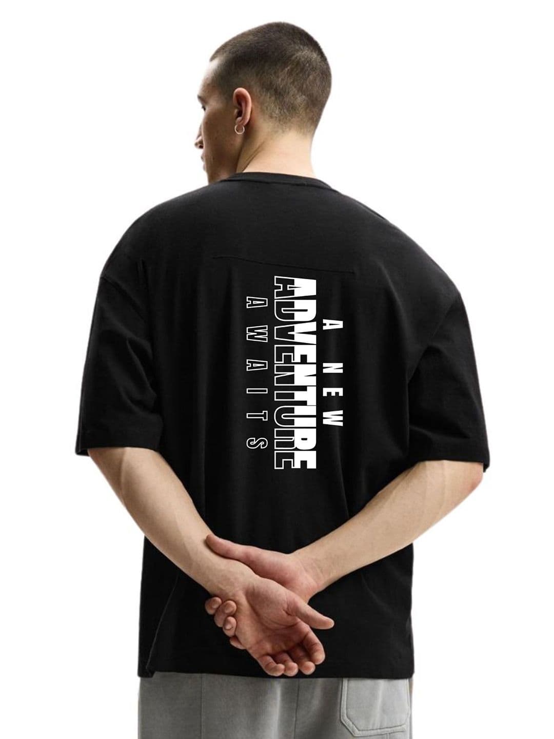 Fashnobic Men Typography Printed Round Neck Cotton Oversized T-shirt - view 1