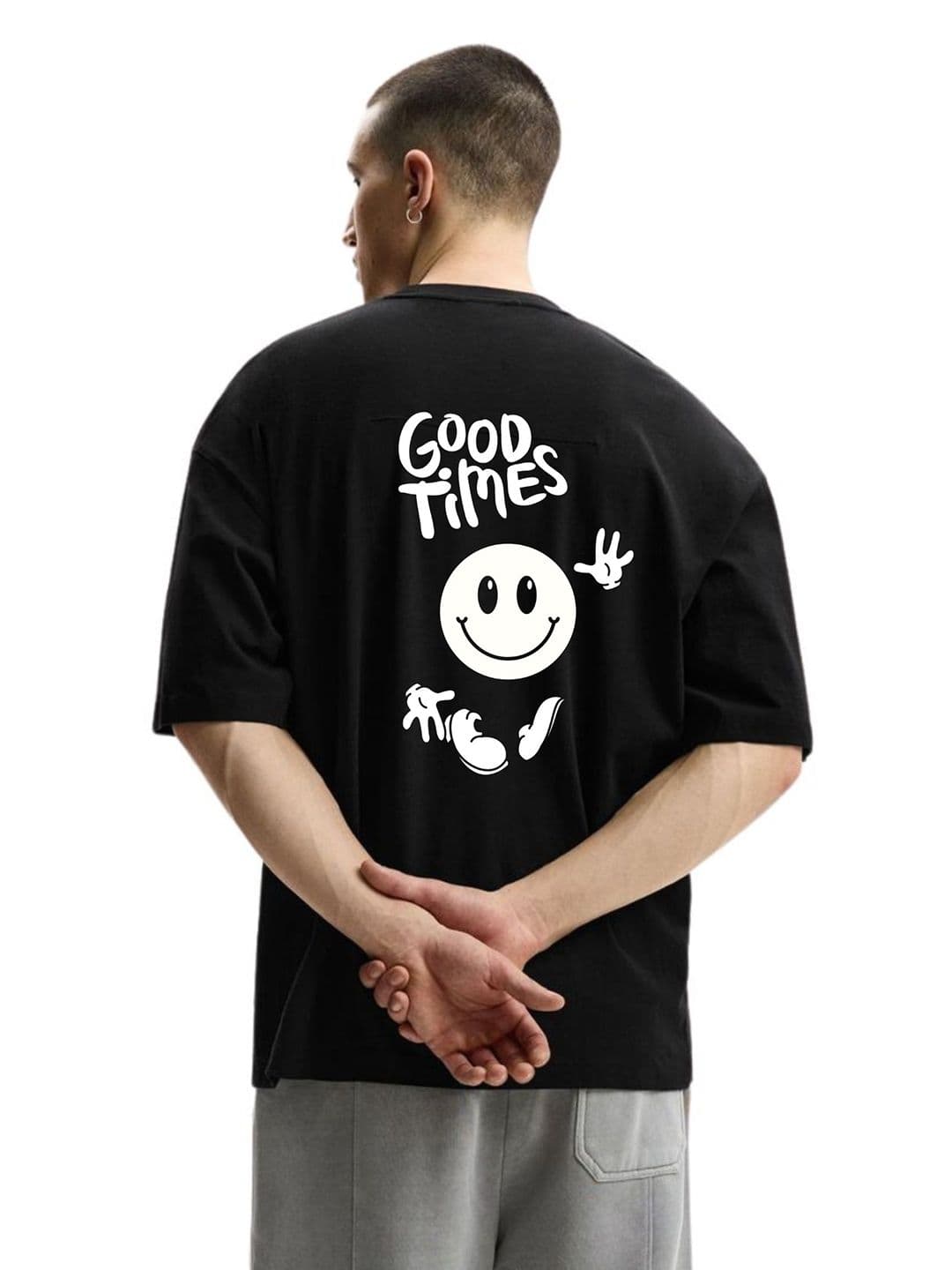 Fashnobic Men Typography Printed Round Neck Cotton Oversized T-shirt - view 1