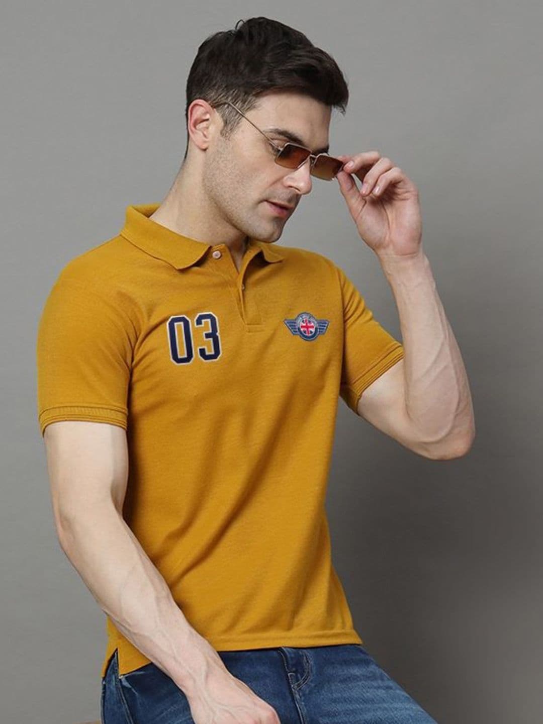 SZN Men Polo Collar Moisture Wicking Applique T-shirt - view 1
