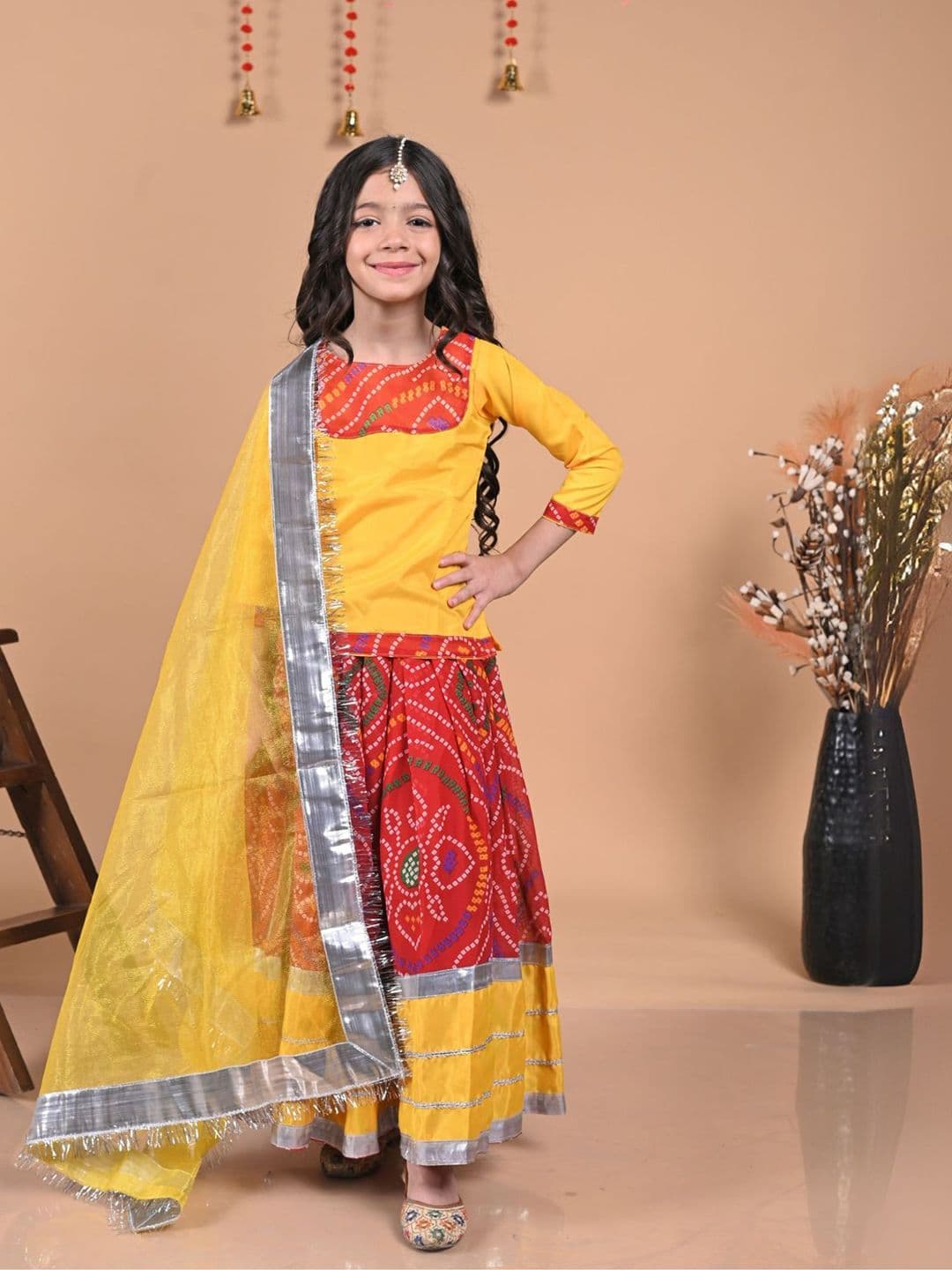 itsmycostume Girls Printed Ready to Wear Lehenga & Blouse With Dupatta - view 1