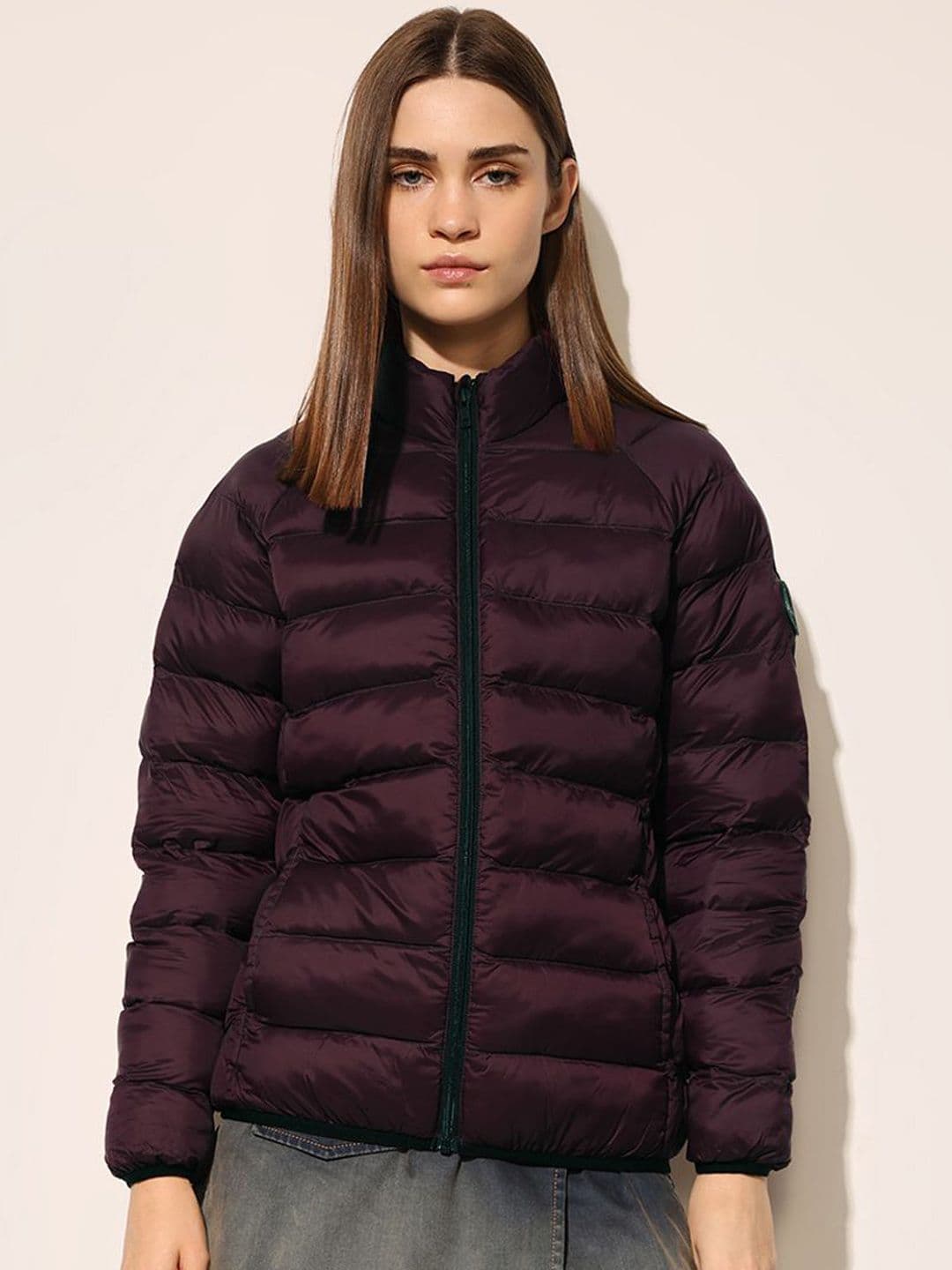ONLY Women Mock Collar Solid Casual Puffer Jacket - view 1