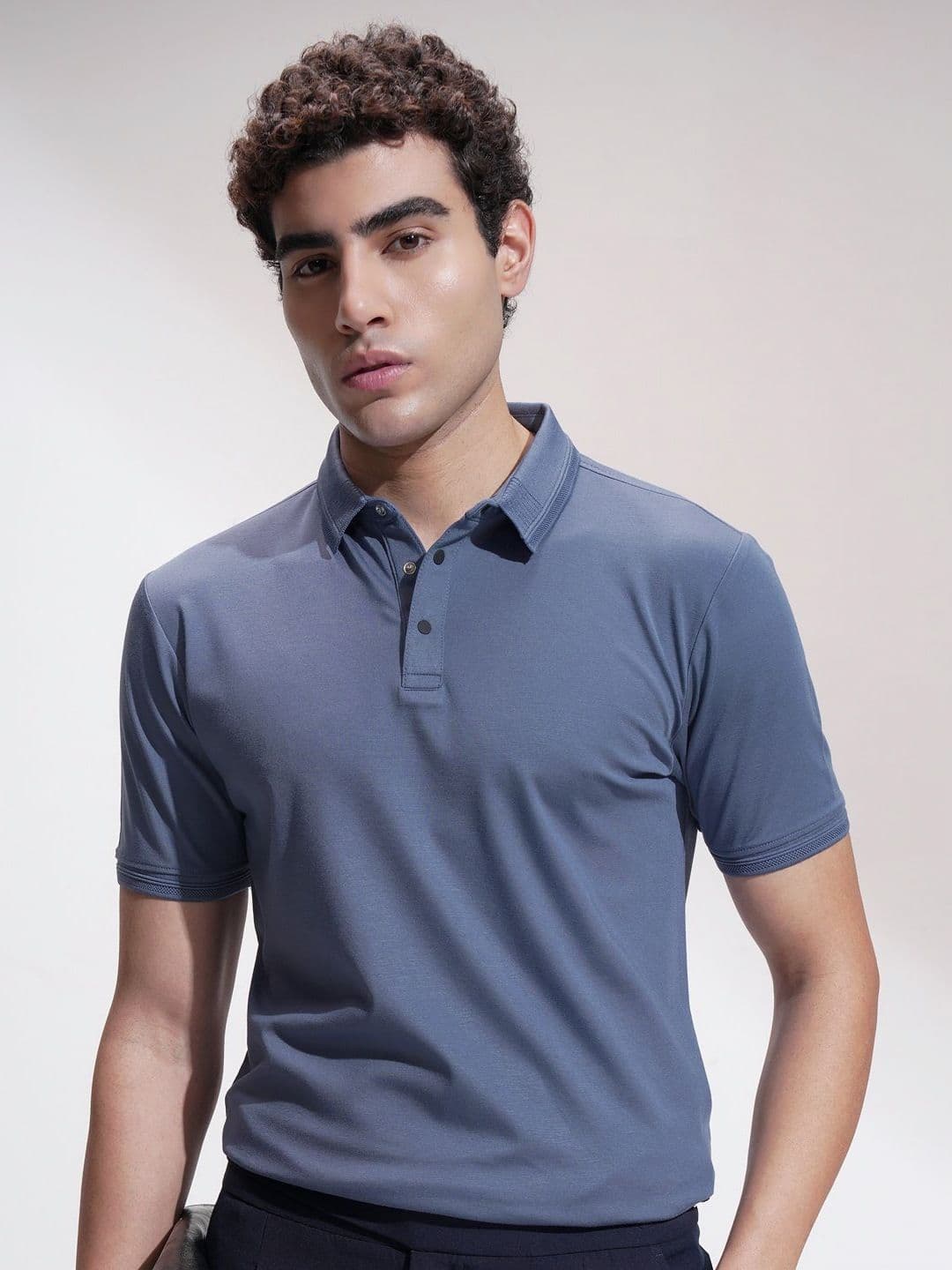 HIGHLANDER Men Solid Polo Collar T-shirt - view 1