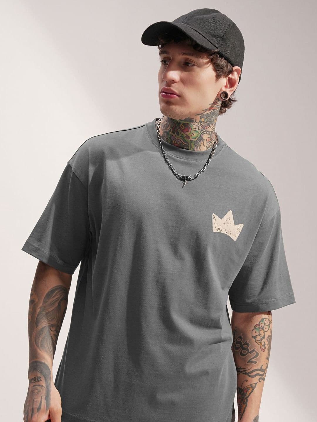 HIGHLANDER Men Graphic Printed Round Neck Cotton Oversized T-shirt - view 1