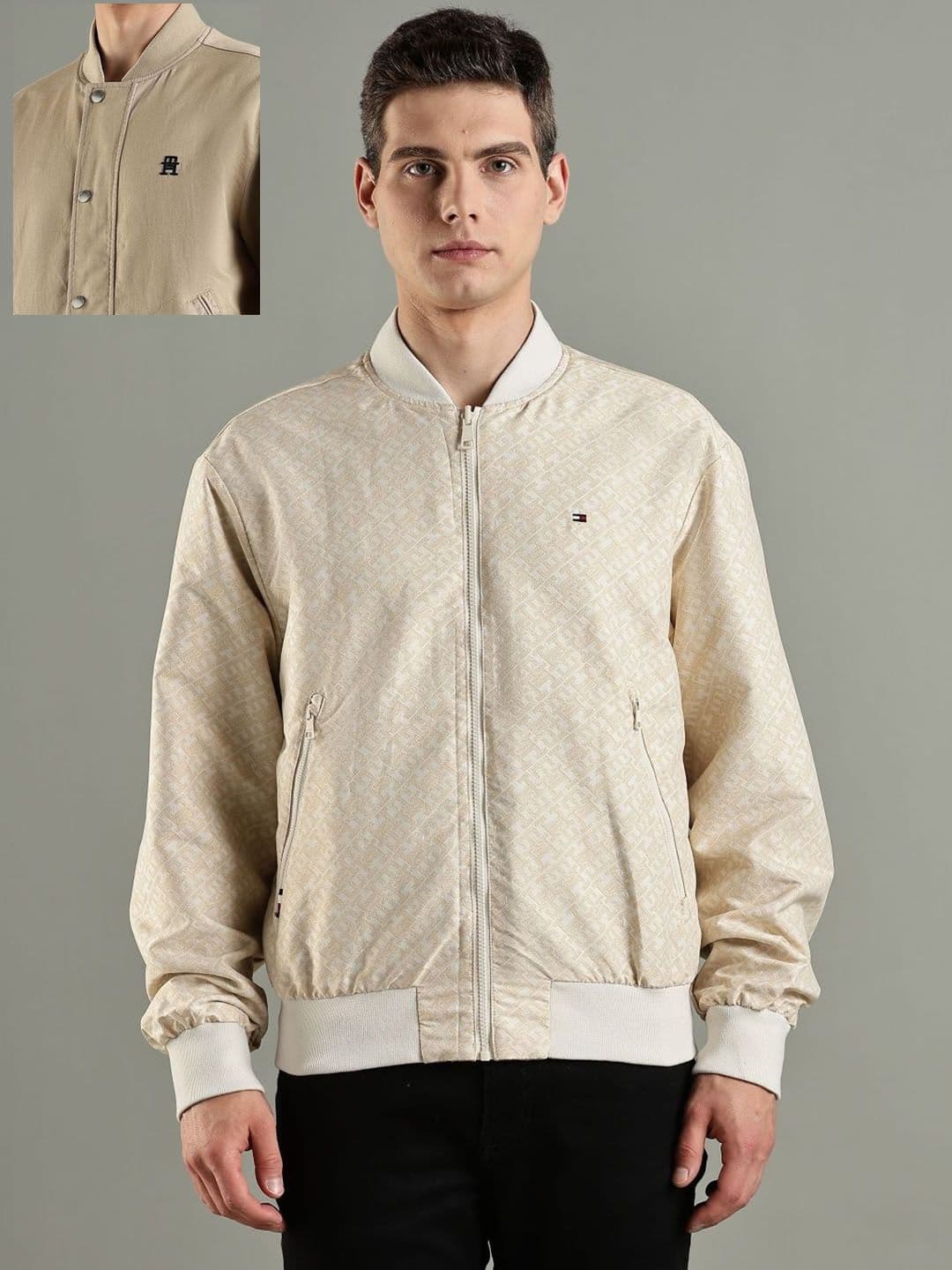 Tommy Hilfiger Men Stand Collar Solid Reversible Casual Bomber - view 1