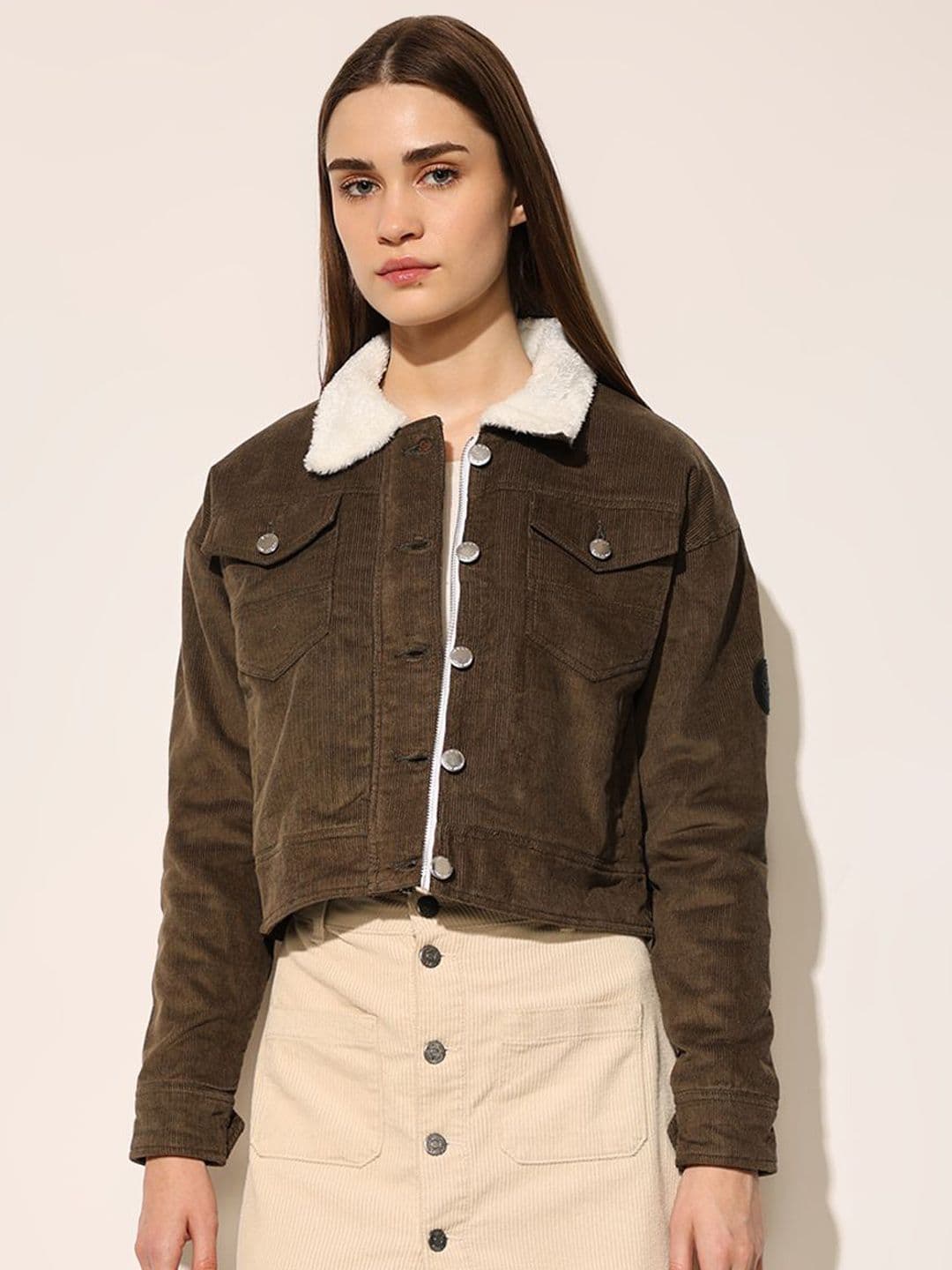 ONLY Women Spread Collar Solid Casual Tailored Jacket - view 1
