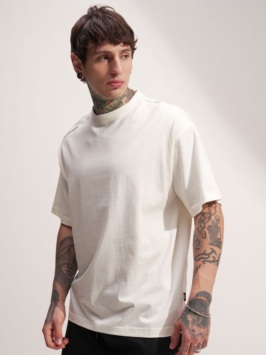 HIGHLANDER Men Typography Printed Round Neck Cotton Oversized T-shirt - view 1