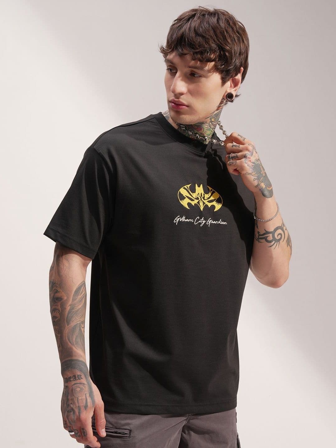 HIGHLANDER Men Batman Graphic Printed Round Neck Relaxed Fit T-shirt - view 1