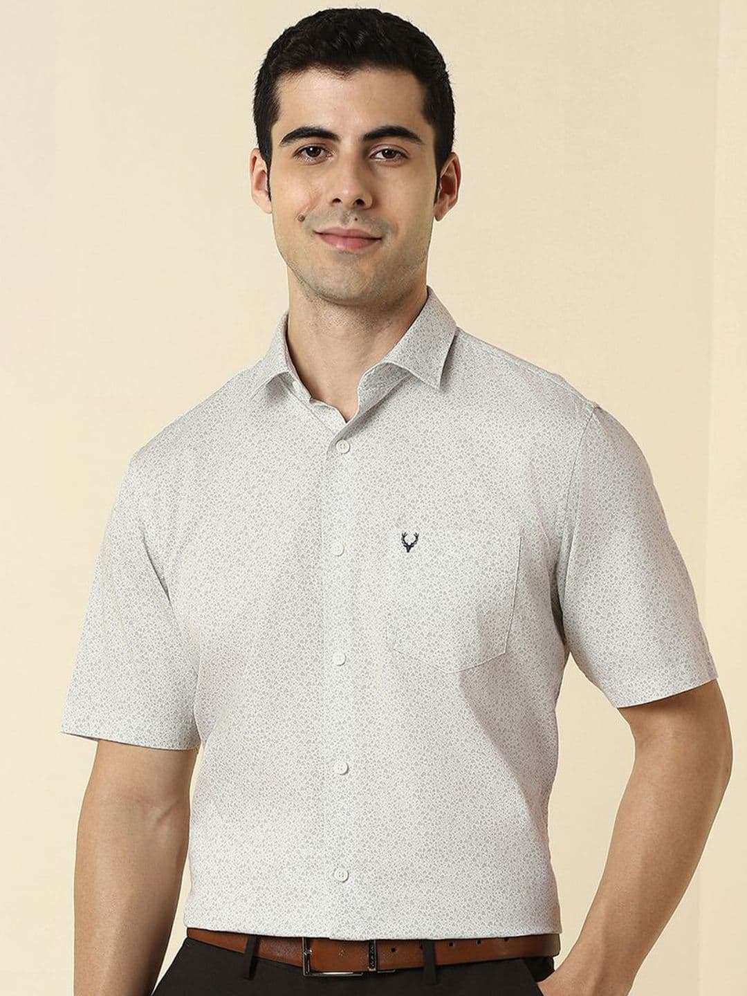 Allen Solly Men Abstract Printed Spread Collar Cotton Formal Shirt - view 1