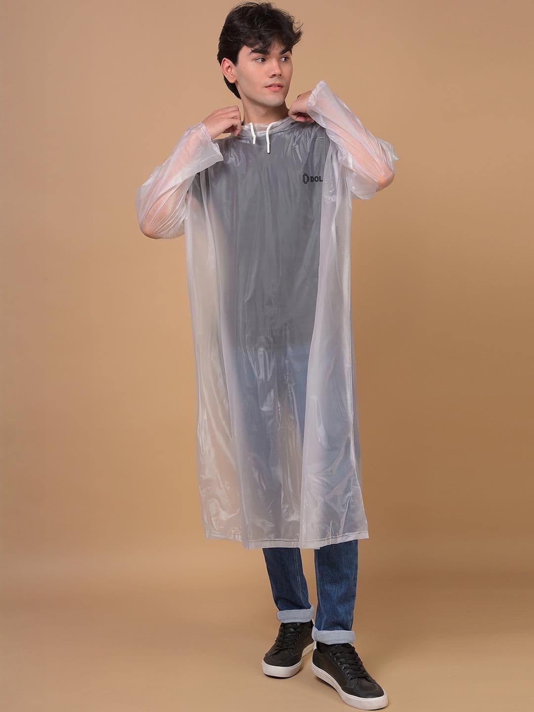Dollar Men Lightweight Waterproof Reusable & Foldable Rain Poncho with Adjustable Hood - view 1