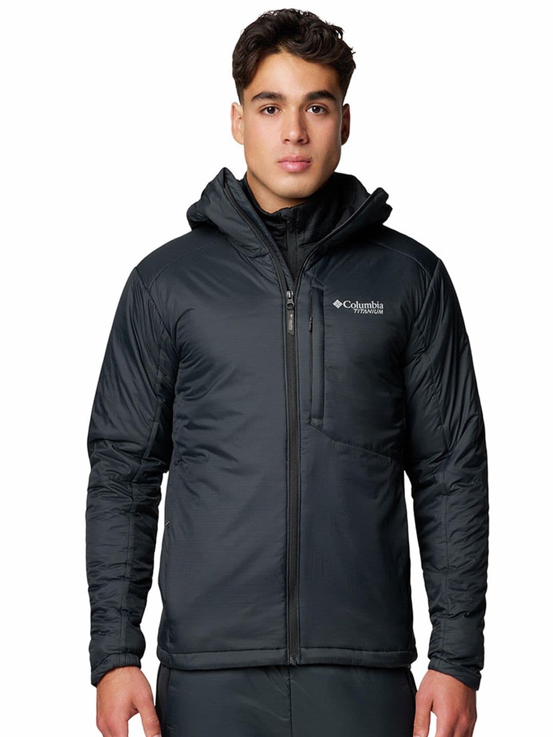 Columbia Leaf Stretch Insulated Hooded Brand Logo Printed Bomber Jacket - view 1