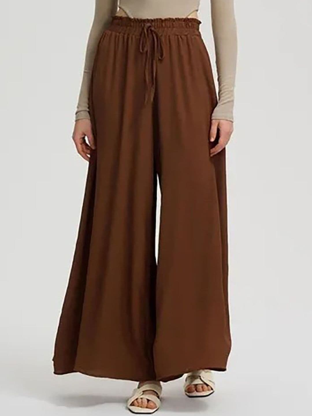 Kotty Women High-Rise Easy Wash Loose-Fit Pleated Wide Leg Trousers - view 1