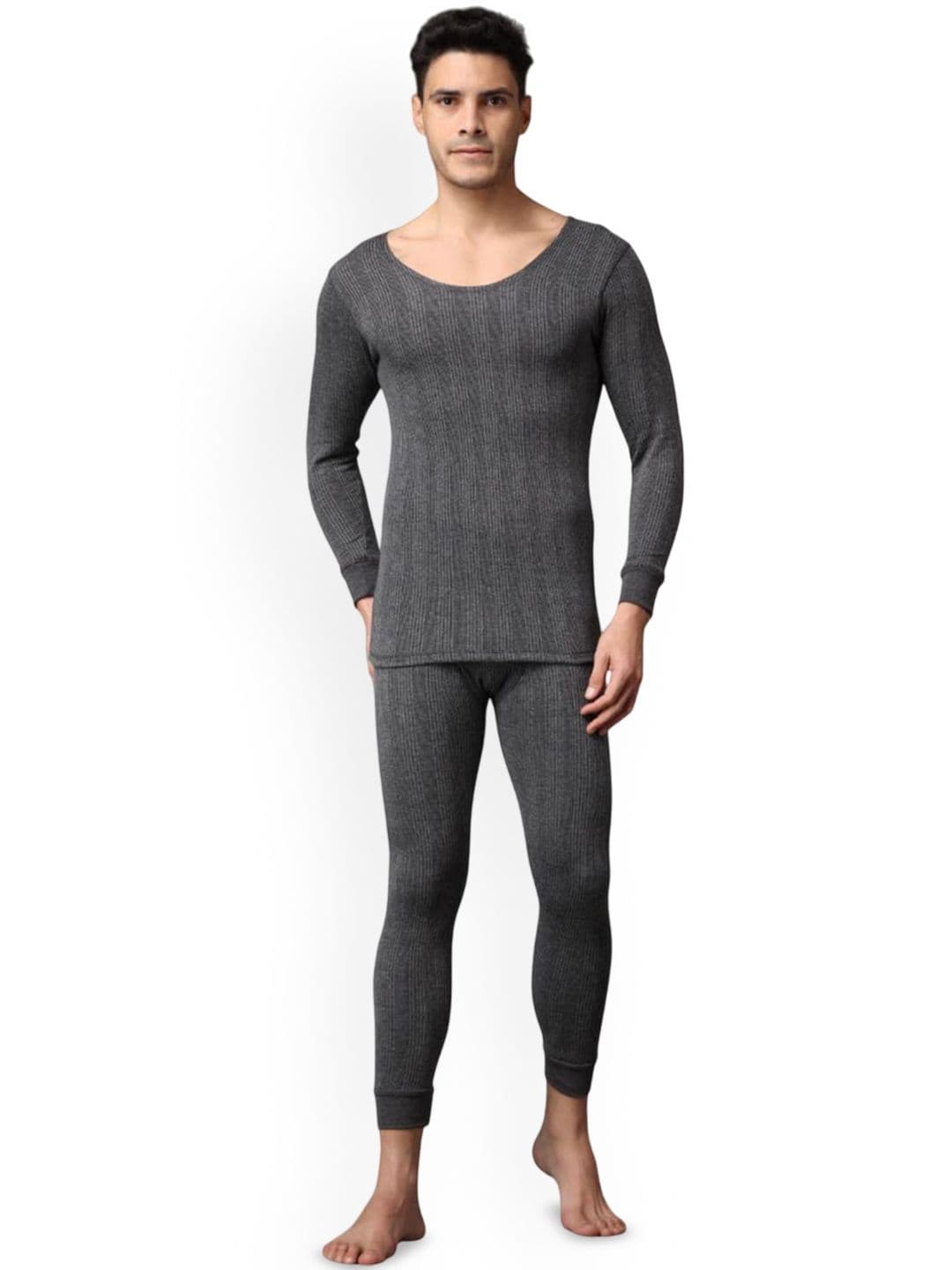 Wearslim Striped Ultra-Warm Cotton Thermal Set - view 1