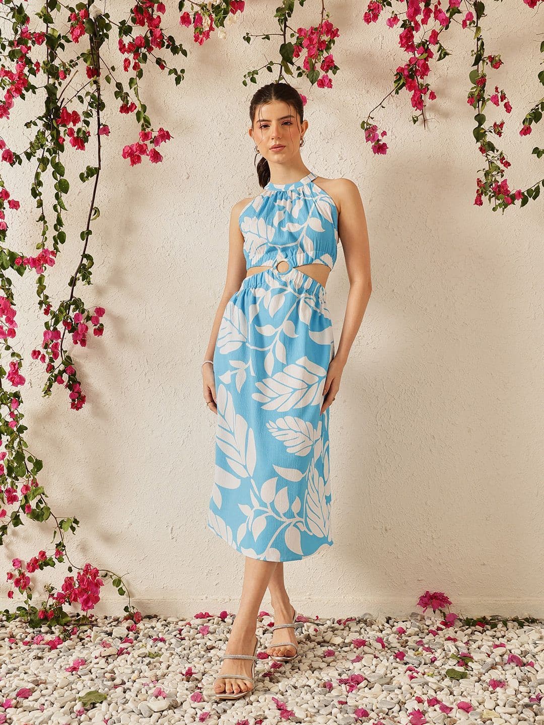 STREET 9 Striped Crepe A-Line Midi Dress - view 1