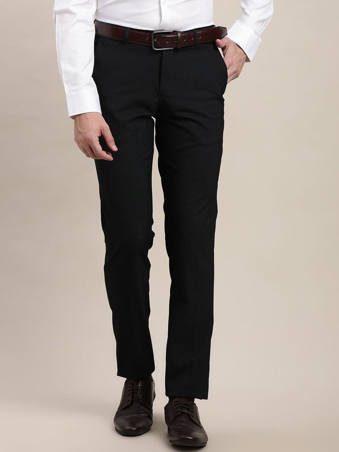 Turtle Men Tailored Slim Fit Cotton Formal Trousers - view 1