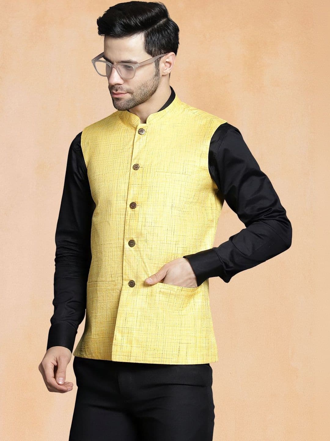 Jompers Woven Woven Design Nehru Jackets - view 1