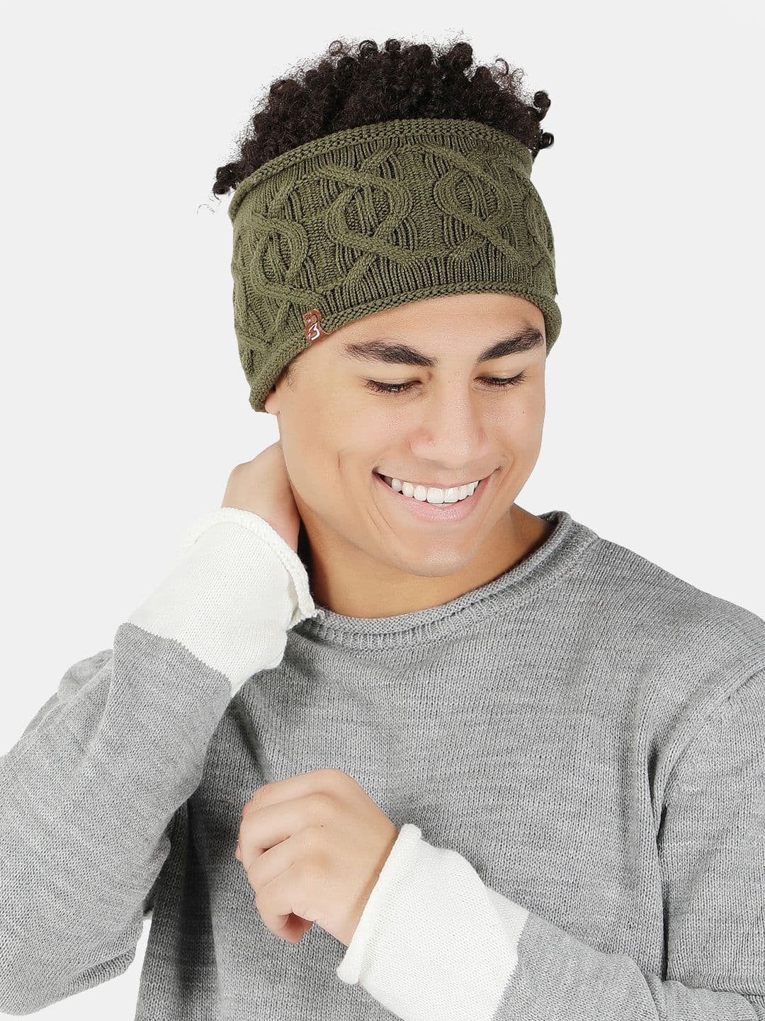 Bharatasya Men Cable Knit Woolen Earwarmer Headband - view 1
