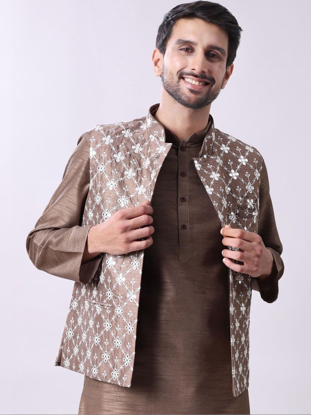 MAAHI FABS Men Embellished Mandarin Collar Nehru Jacket - view 1