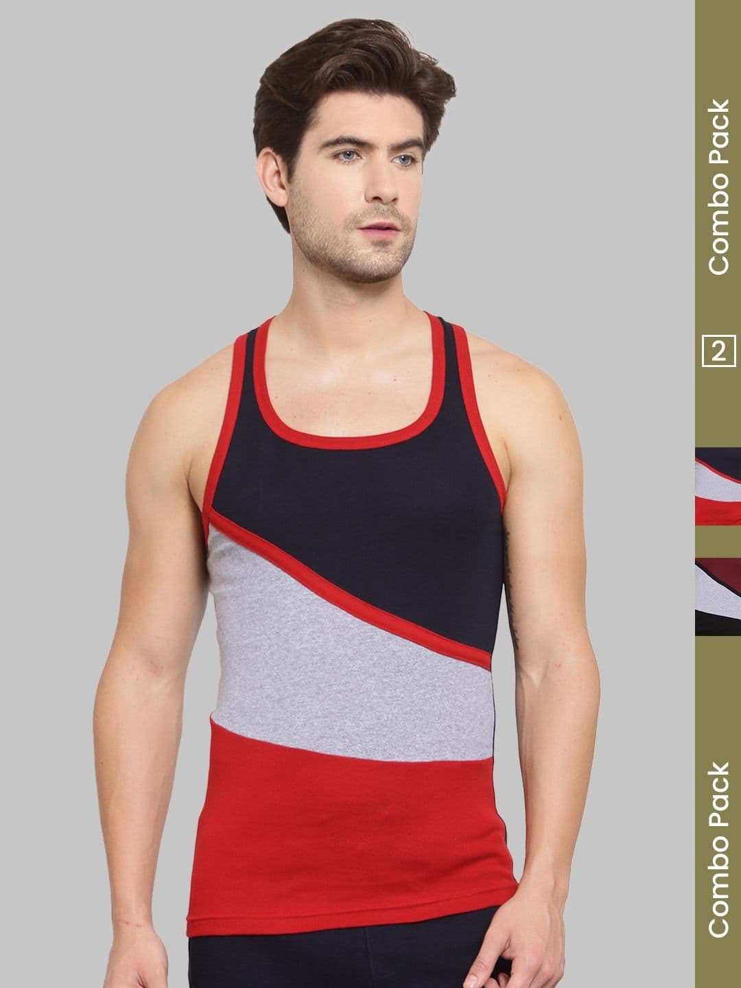 MACHO Pack Of 2 Assorted Pure Cotton Gym Vests - view 1