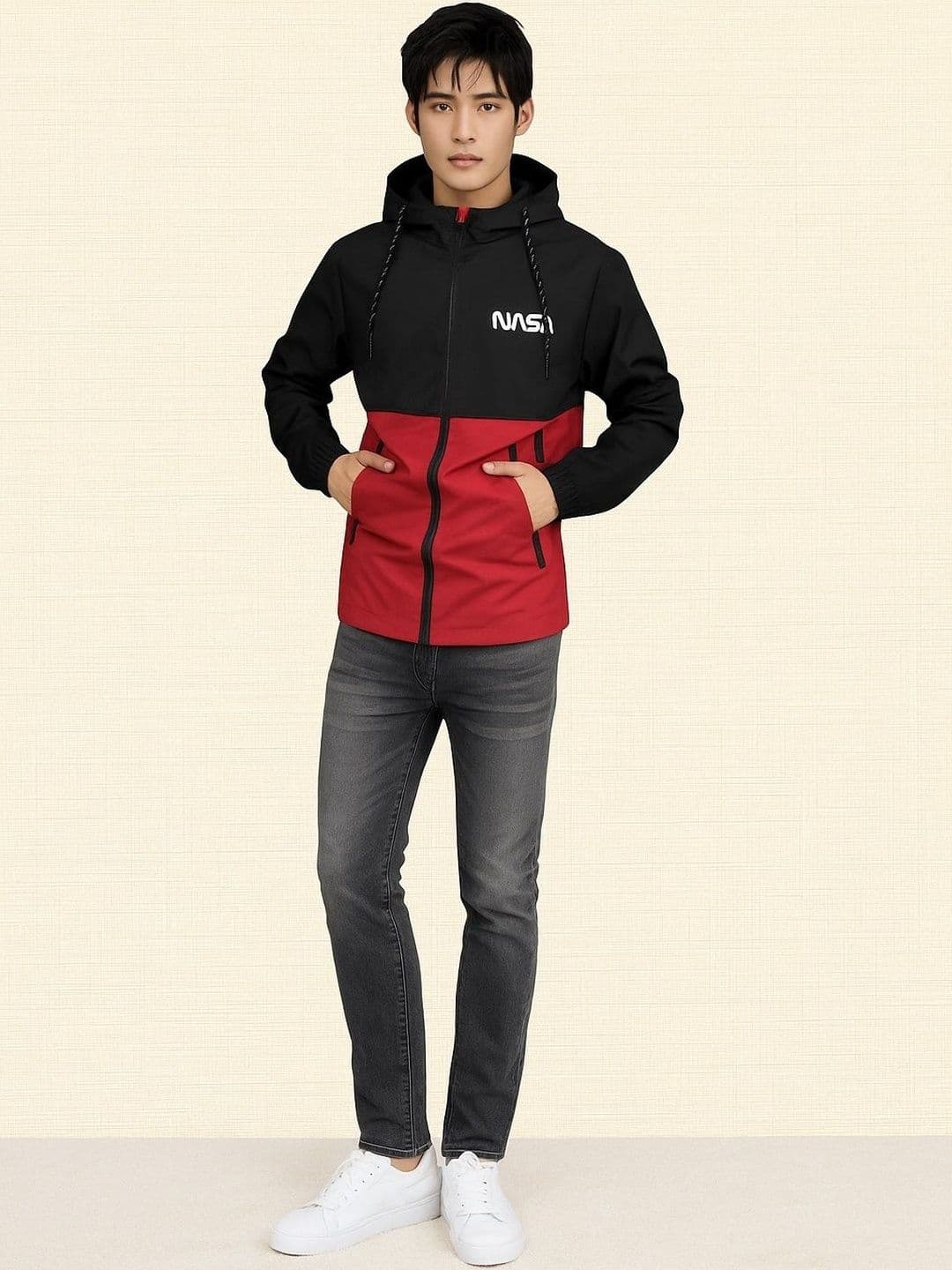 TAZO Men Colourblocked Windcheater Jacket with Hood - view 1