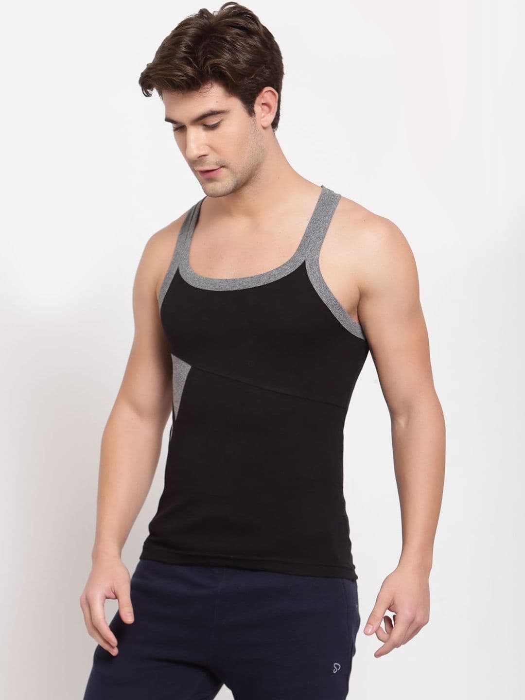 MACHO Men Pack Of 2 Assorted Pure Cotton Gym Vest - view 1