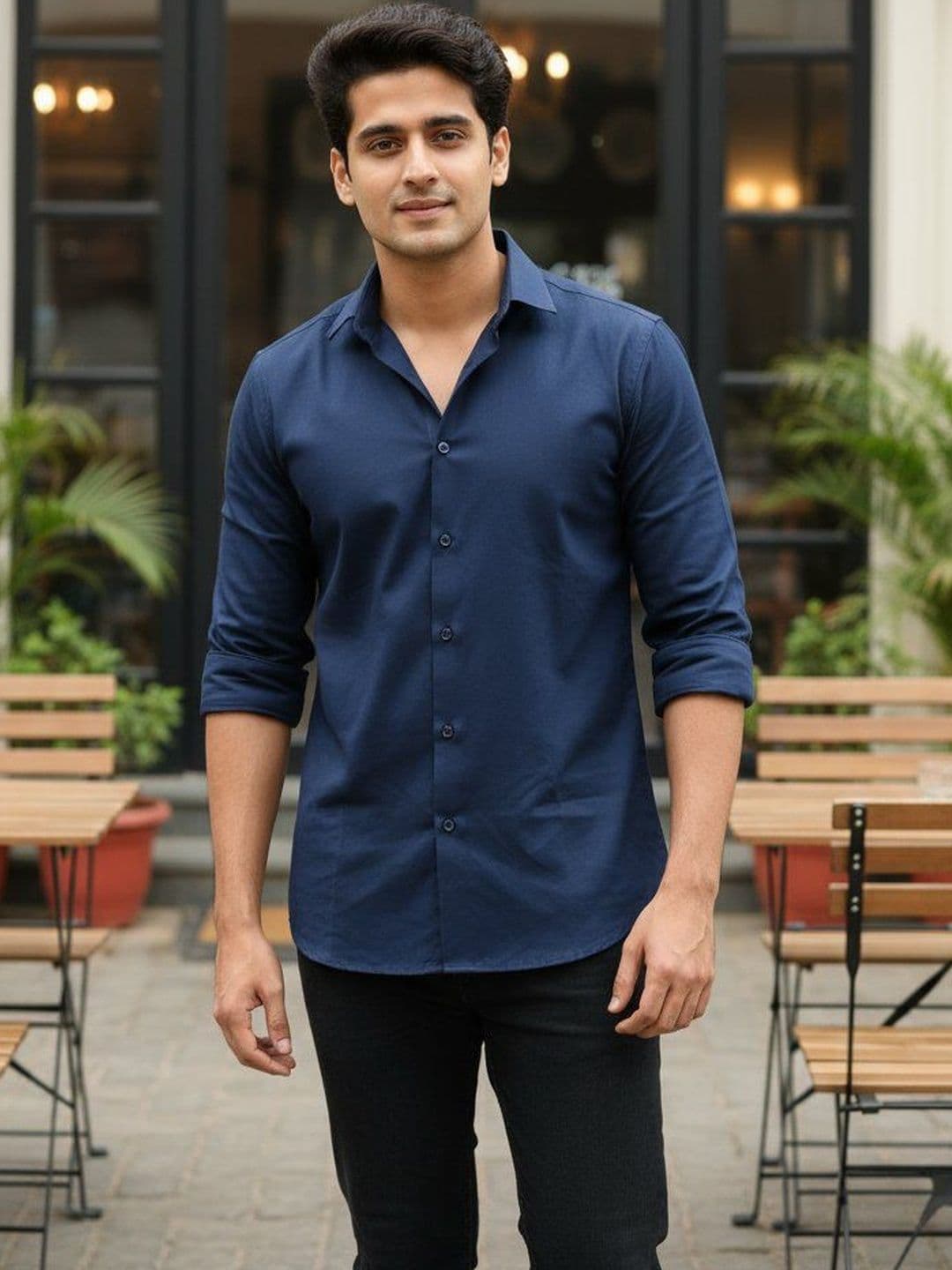 The Roadster Lifestyle Co Cotton Spread Collar Formal Shirt - view 1
