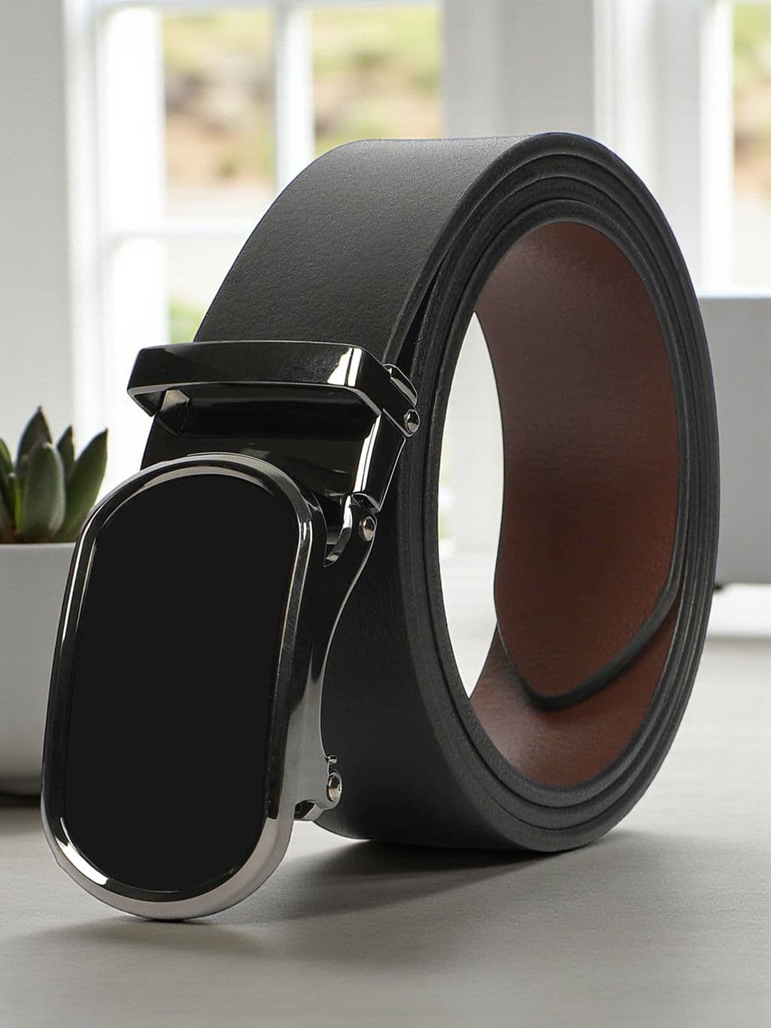 CRUSSET Men Leather Slim Belt - view 1