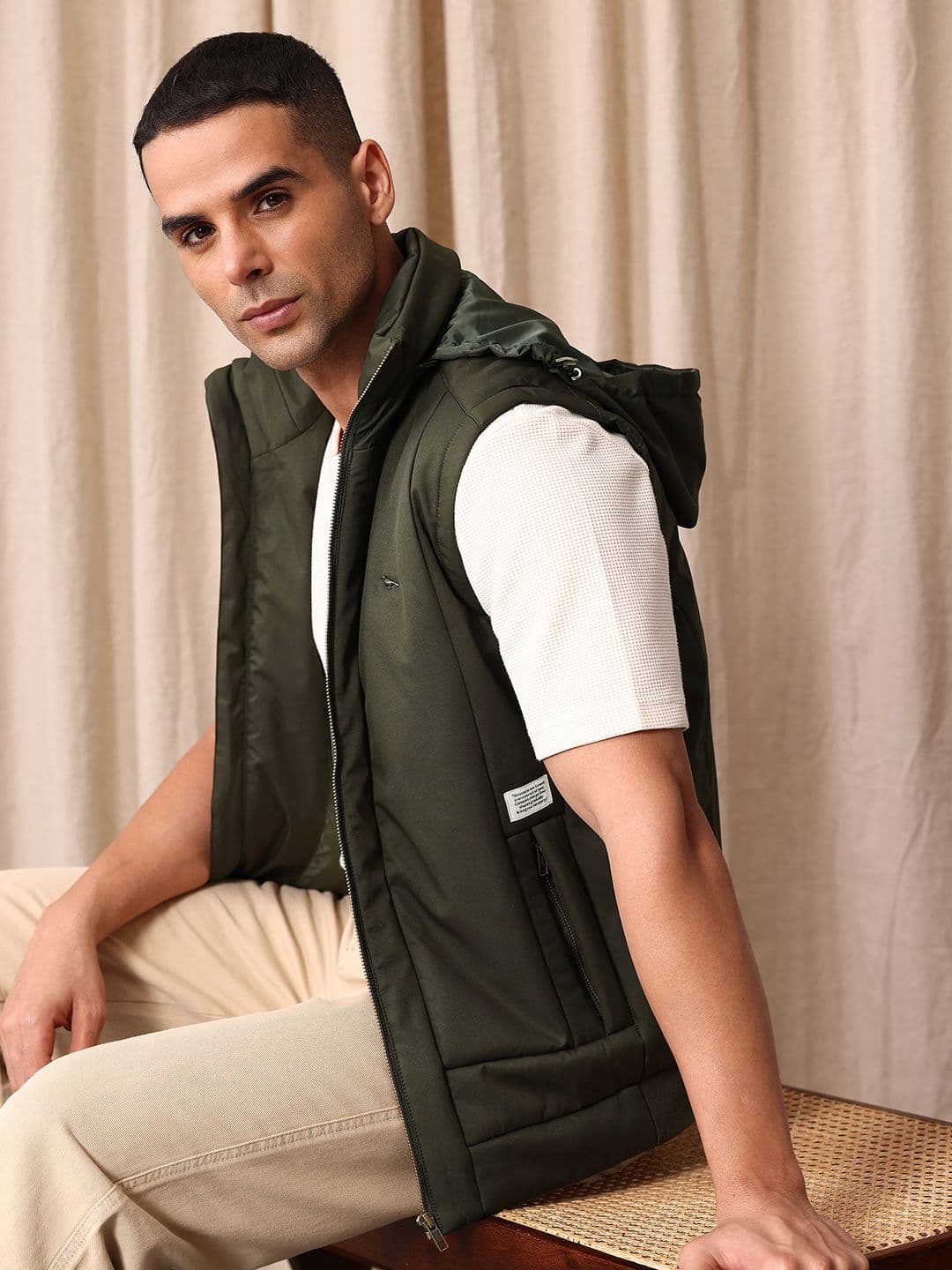 Mr Bowerbird Tailored Fit Hooded Gilet Jacket - view 1