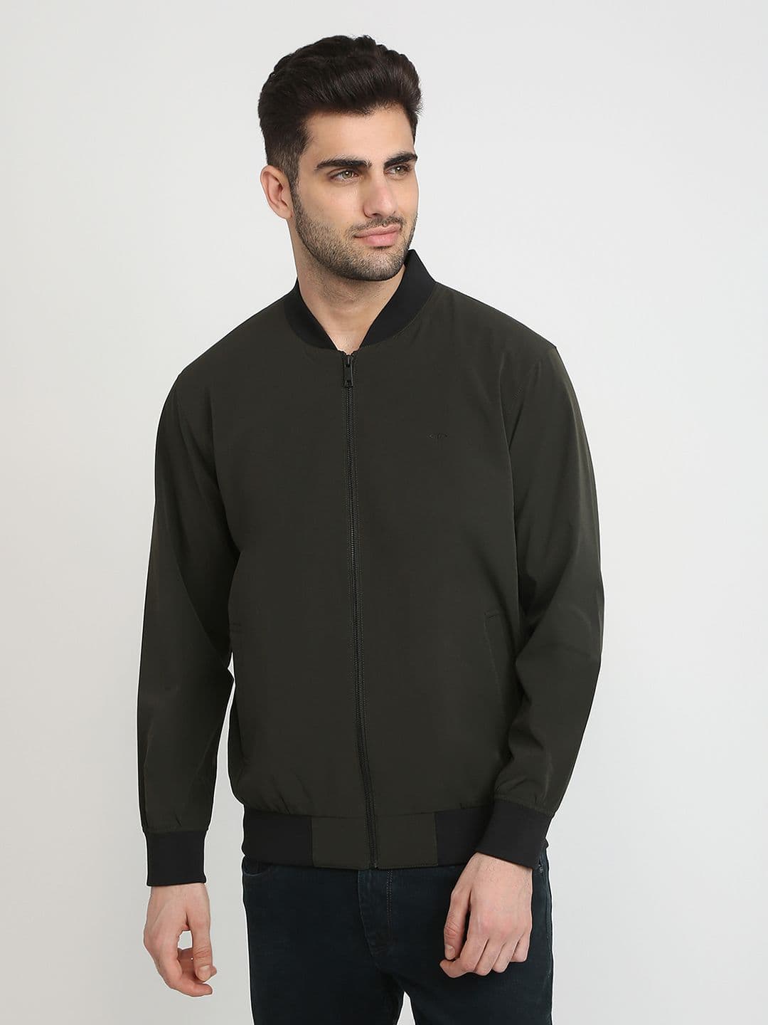ColorPlus Mandarin Collar Bomber Jacket - view 1