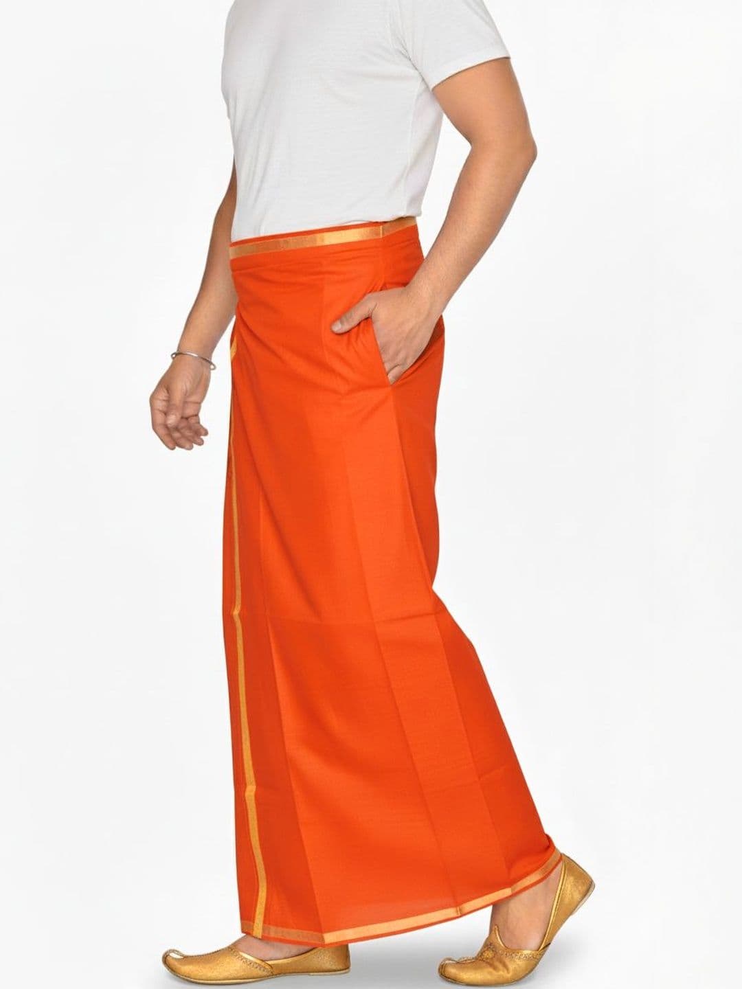 TUNI MANI Mens Cotton Welcro Pocket Dhoti - view 1