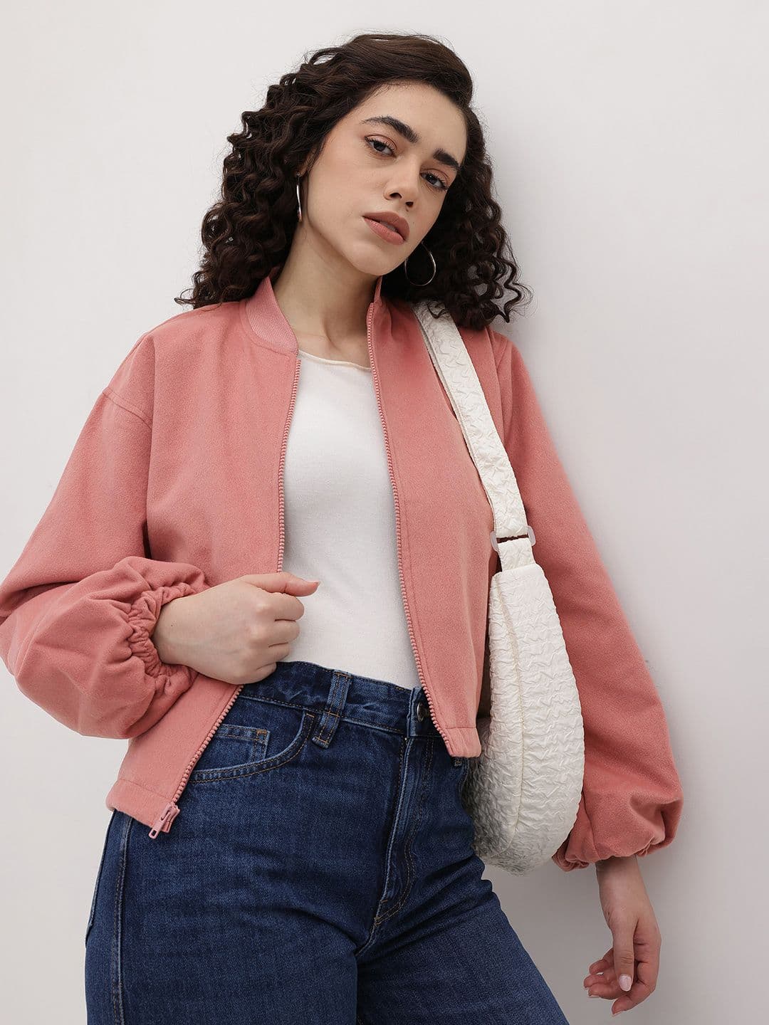The Roadster Life Co. Stand Collar Crop Tailored Jacket with Toggled Hem - view 1