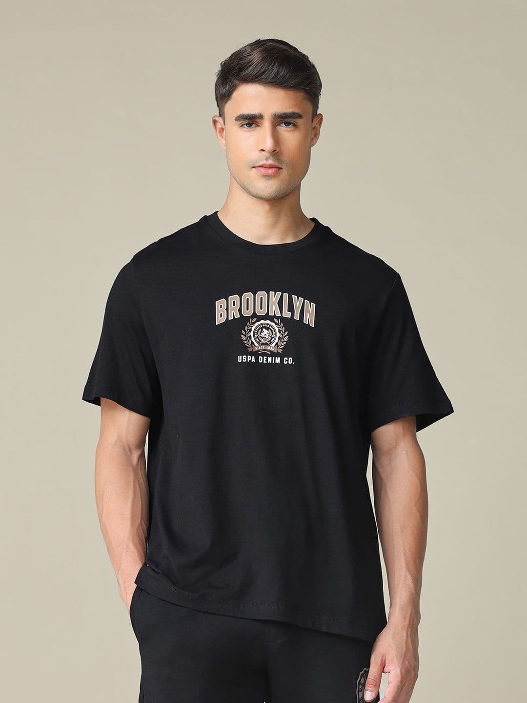 U.S. Polo Assn. Denim Co. Typography Printed Cotton Oversized Fit T-shirt - view 1
