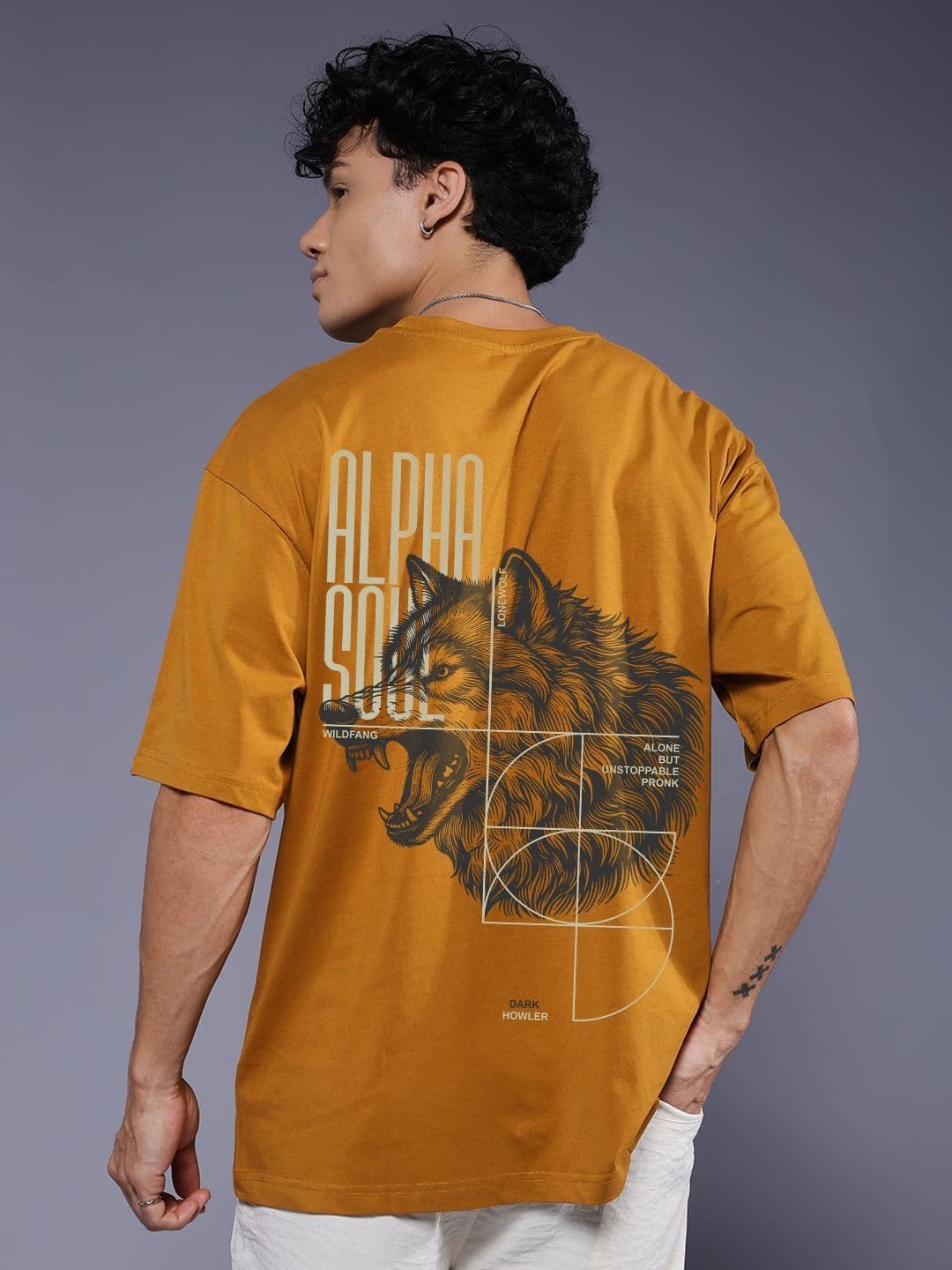 PRONK Men Oversized Graphic T-shirt with Drop-Shoulder Sleeves - view 1