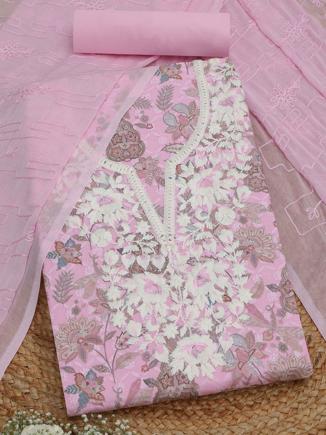 Soch Embroidered Pure Cotton Unstitched Dress Material - view 1