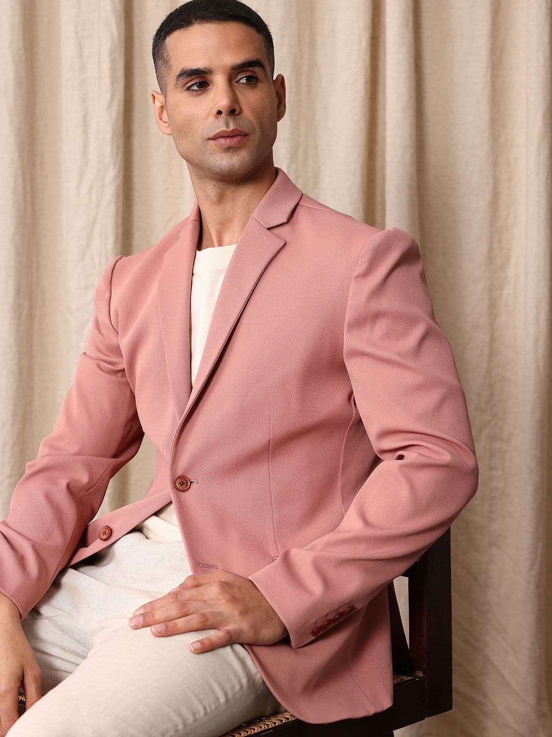 Mr Bowerbird Mr. Bowerbird Tailored Fit Notched Lapel Single-Breasted Smart Casual Blazer - view 1