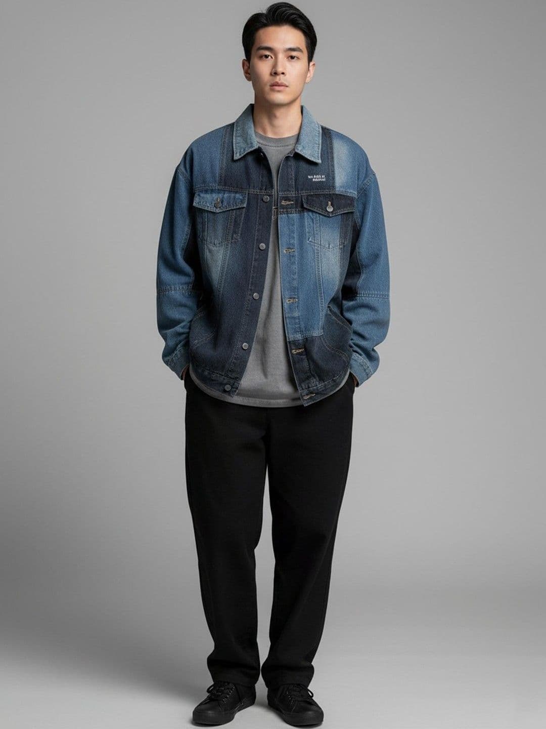 HERE&NOW Men Colourblocked Denim Jacket - view 1