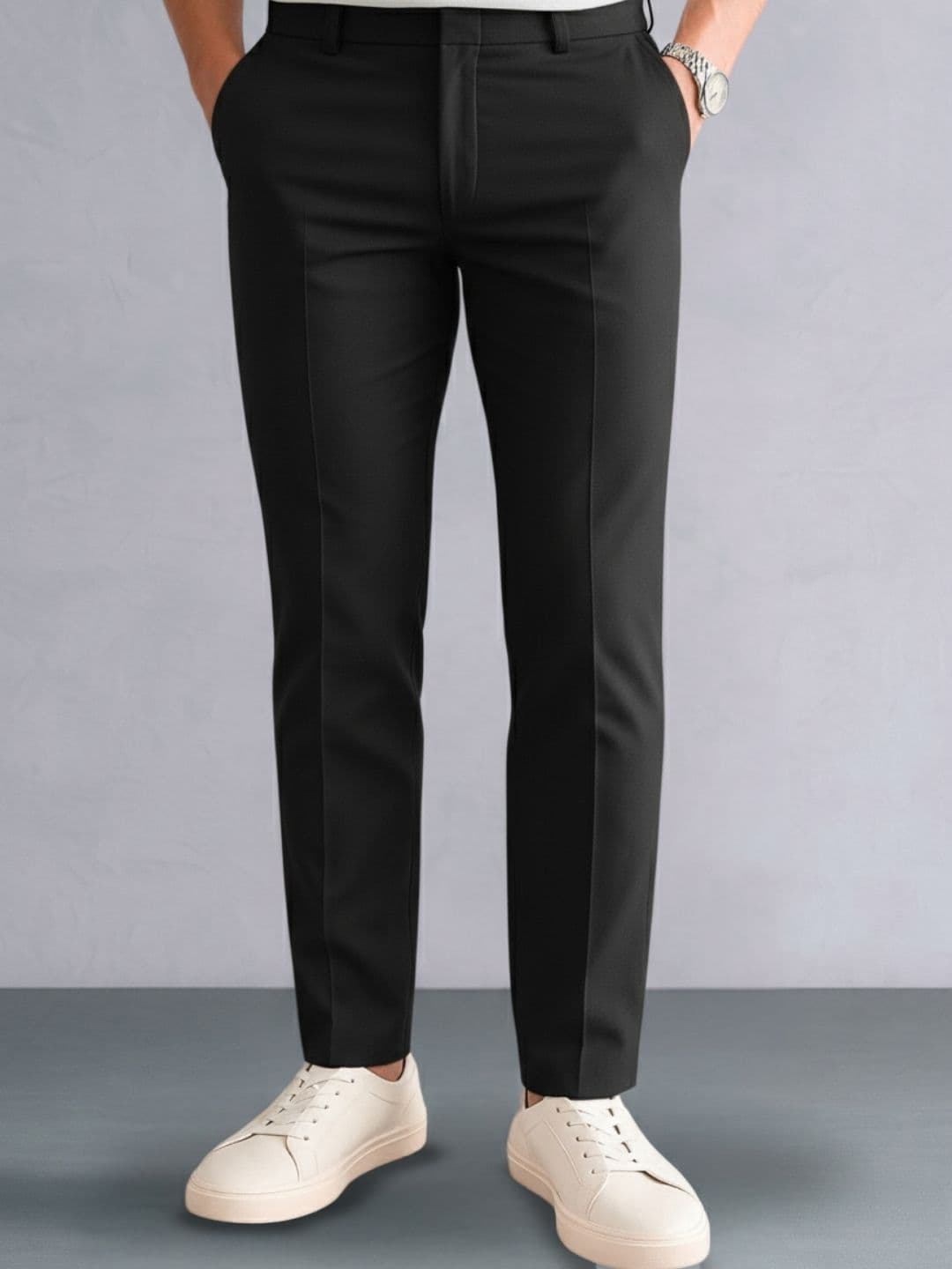 Zee Gold Men Relaxed Low-Rise Easy Wash Formal Trousers - view 1