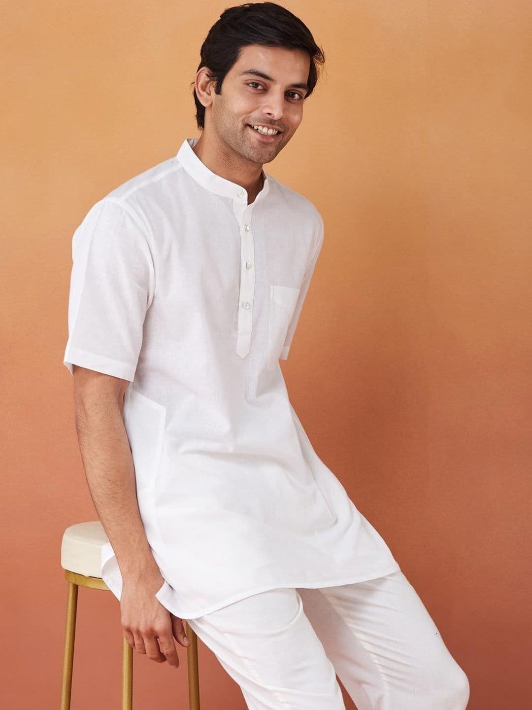 Fabindia Men Striped Thread Work Kurta - view 1