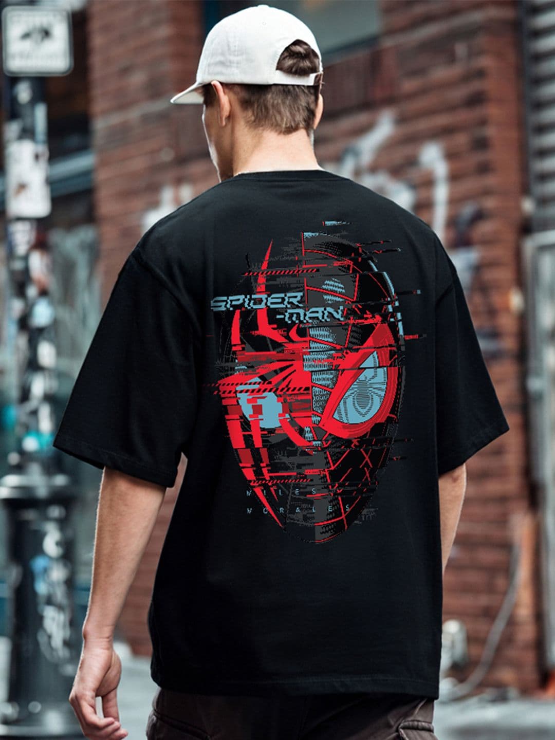 Bewakoof Official Marvel Merchandise Across The Spiderverse Printed Oversized T-shirt - view 1