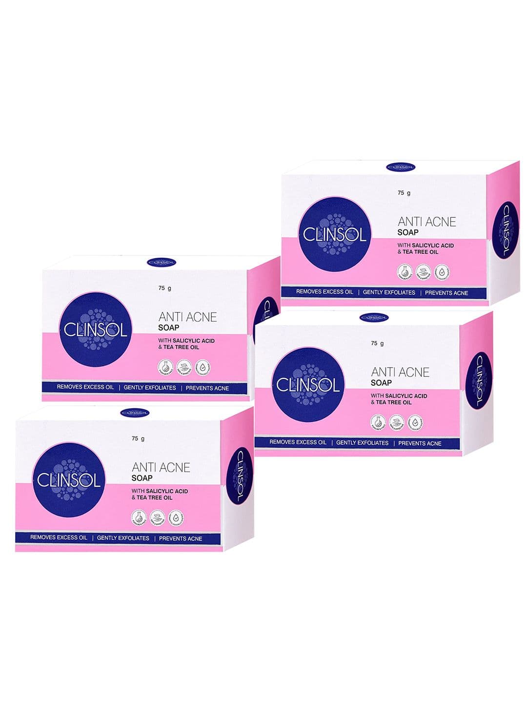 Leeford Set Of 4 Clinsol Anti Acne Soap - 75 g Each - view 1