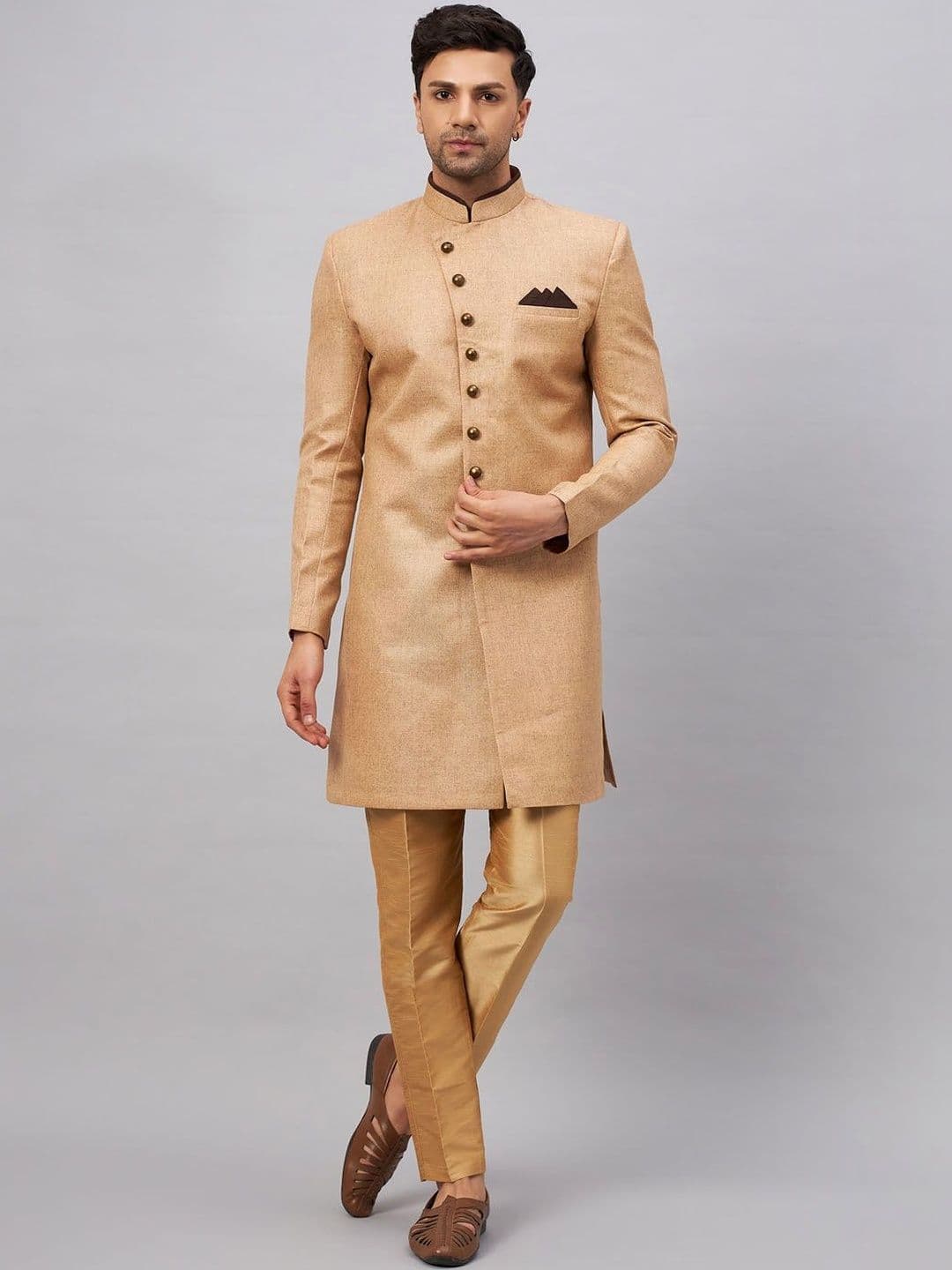 JBN Creation Mandarin Collared Sherwani - view 1