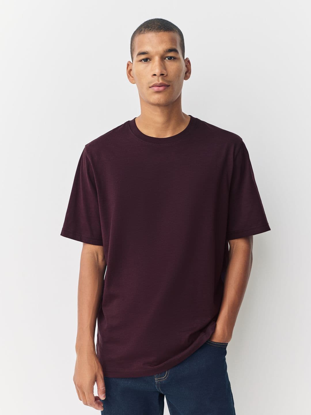 NEXT Solid Round Neck Pure Cotton T-shirt - view 1