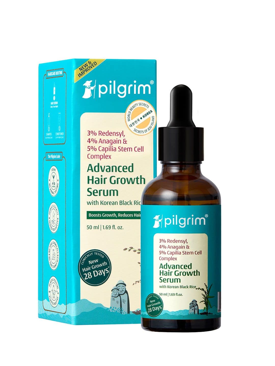 Pilgrim Advanced Hair Growth Serum with Redensyl & Anagain for Hair Fall Control - 50 ml - view 1