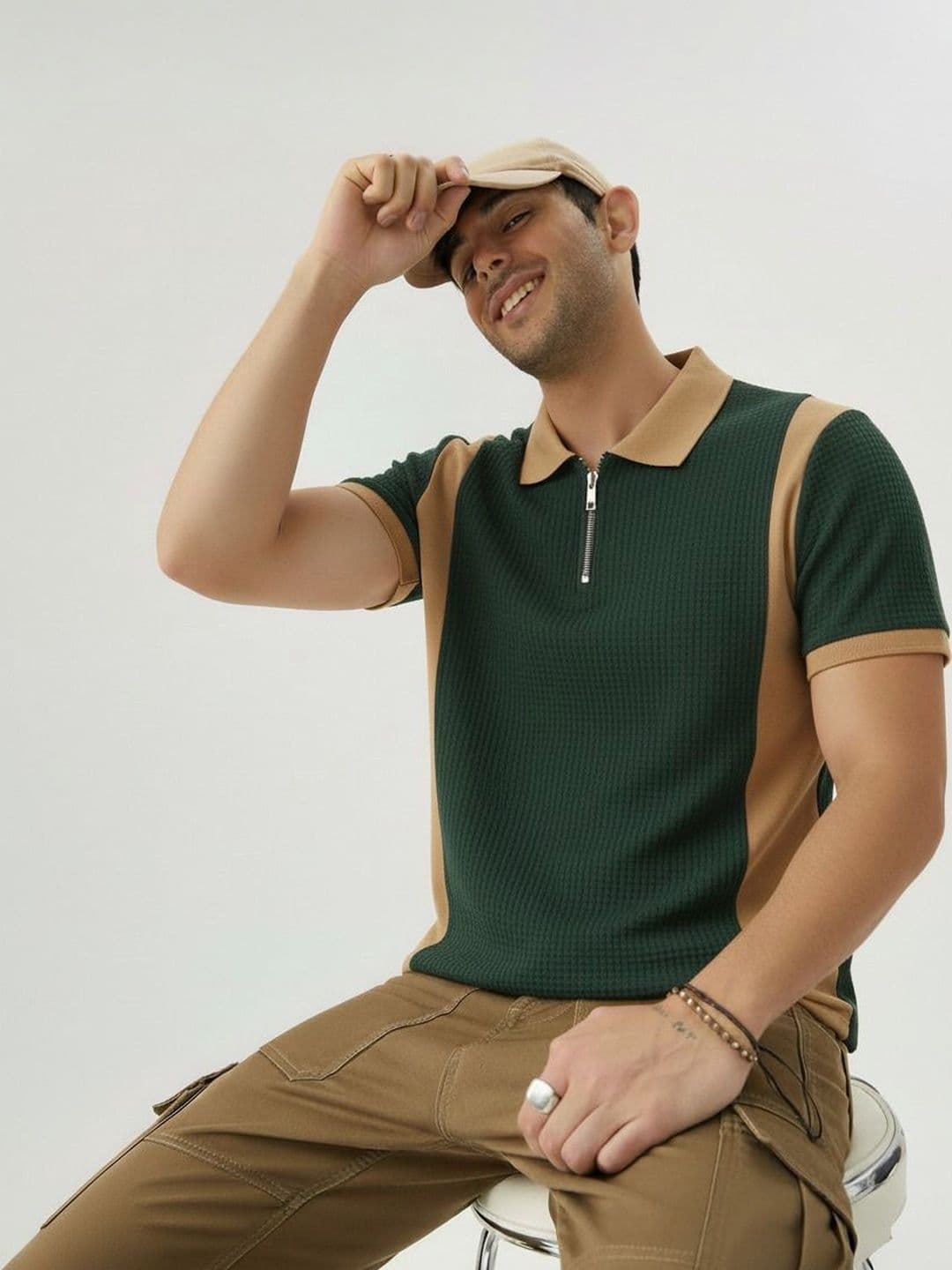 Try This Men Colourblocked Polo Collar 1 T-shirt - view 1