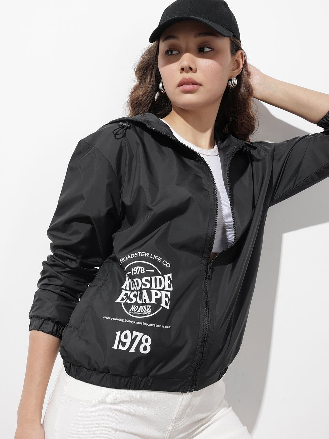 The Roadster Life Co. Typography Printed Hooded Tailored Jacket - view 1